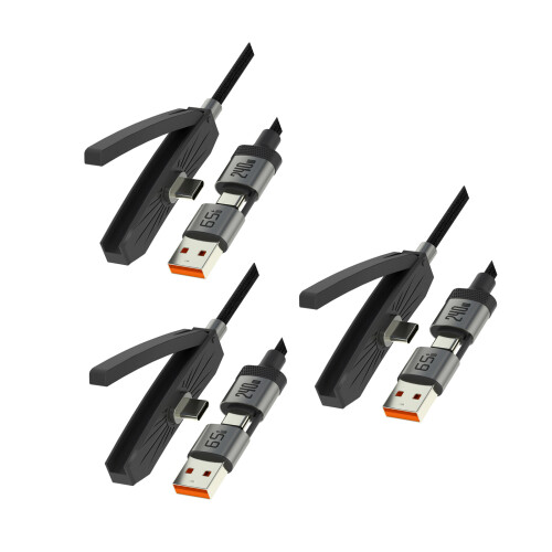 Multifunctionele Type C USB-snellaadkabel met-3 stuks