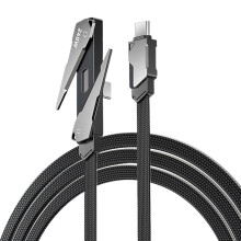 Travel Foldable 1.2m Data Transfer Cable Zinc Alloy Build-1