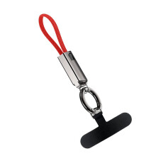 Keychain USB C to C Fast Charging Cable PD65W 3A-red and buckle