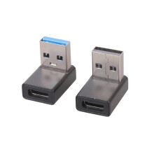 2Pcs Portable USB 3.0 to Type C Converter Aluminum Alloy Adapter