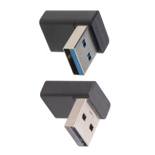 2Pcs/pack USB 3.0 Right Angle Adapter Up Down Cable Direction