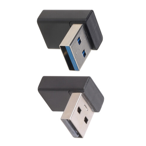 2Pcs/pack USB 3.0 Right Angle Adapter Up Down Cable Direction