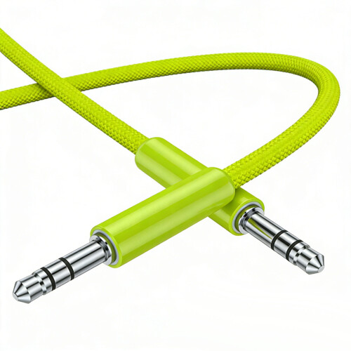 Flexible 3.5mm Stereo Cable Adapter Cord Line For-green grass