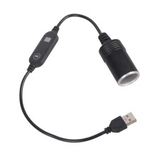 Small 5V USB To 12V Vehicle Outlet Power Cord With Display Ideal
