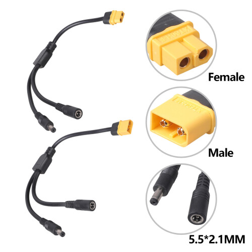 Cordon adaptateur Flexible XT60 à DC5521 pour-prise mâle 2