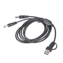 5V 3A Power Supply Splitter Cable With USB A And Type C Input To
