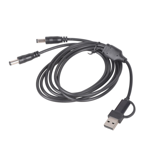 5V 3A Power Supply Splitter Cable With USB A And Type C Input To