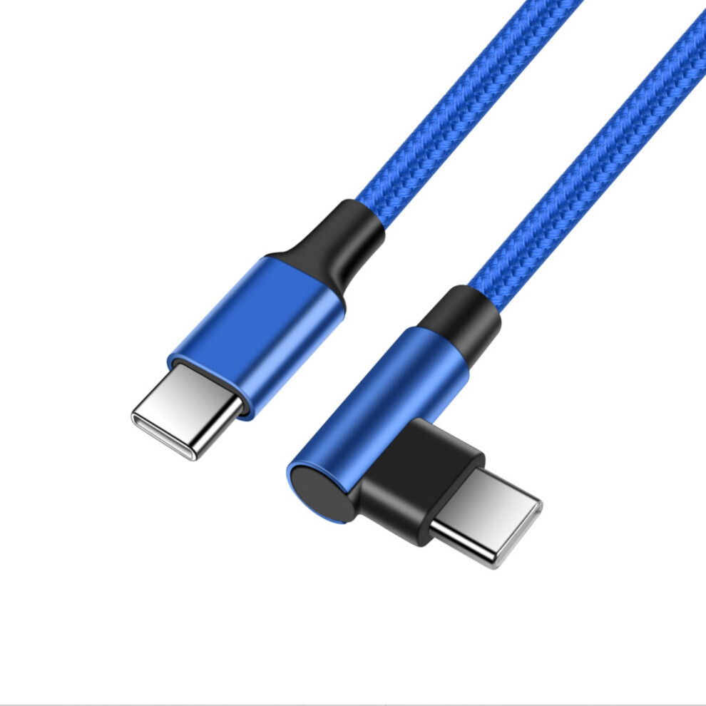 60W Type C Cable Angled Tip Nylon Braided For-25Cm Blue 7709000761135