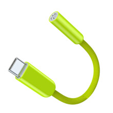 USB C Male To 3.5mm Female Headphone Sound Adapter-green grass