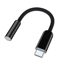 High Performances Male USB C To Female 3.5mm Headphone-Black