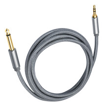 1/4Inch 6.35mm Male To 1/8Inch TRS Male Auditory Adapter-3m