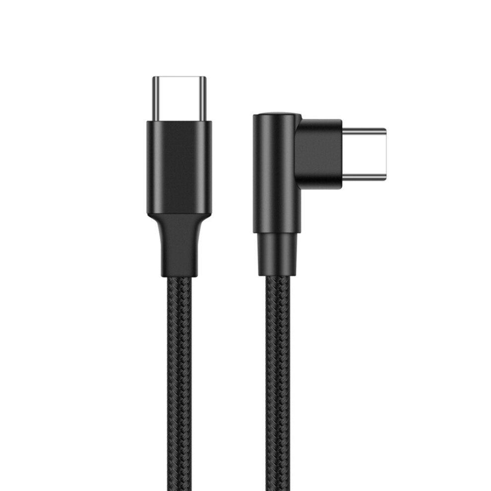 90 Degree Angled Usb C Cable Nylon Braided 60W Fast-25Cm Black 7709000761326
