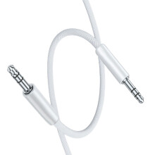 Braided 3.5mm Sound Connector Cable Compatible for Phones-White