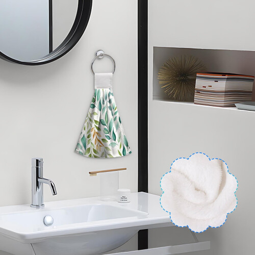 Soft Absorbent Printed Hand Towel with Hanging Loop 1