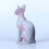 Grey Hairless Cat Figurine Plastic Educational Toy 1 Pack 2