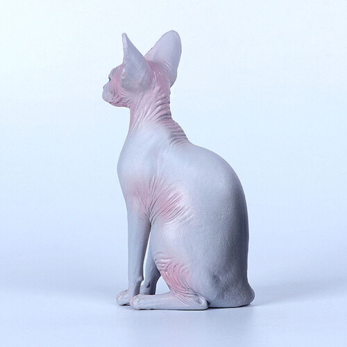 Grey Hairless Cat Figurine Plastic Educational Toy 1 Pack 1