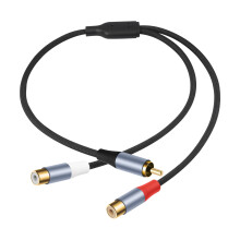 1Pin Male naar 2RCA Female Sound Speaker Adapter Splitterkabel