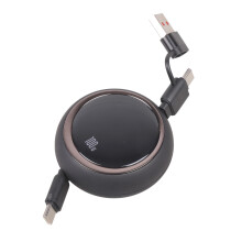 Câble de charge télescopique 100 W USB Type C 2 en 1, réglage de