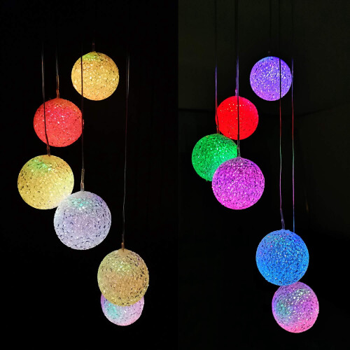 Solar Crystal Ball Wind Chime Outdoor Decorative Light 1