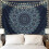 Schwarzer Mandala-Wandteppich – Polyester Boho 1
