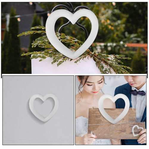 White Foam Heart Wreath Forms 4 pcs 2