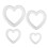 White Foam Heart Wreath Forms 4 pcs 5