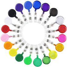 Porte-badges rétractables pour l'école, enrouleurs de badges pour les employés de bureau, clip ceinture en plastique ABS durable et métal (24