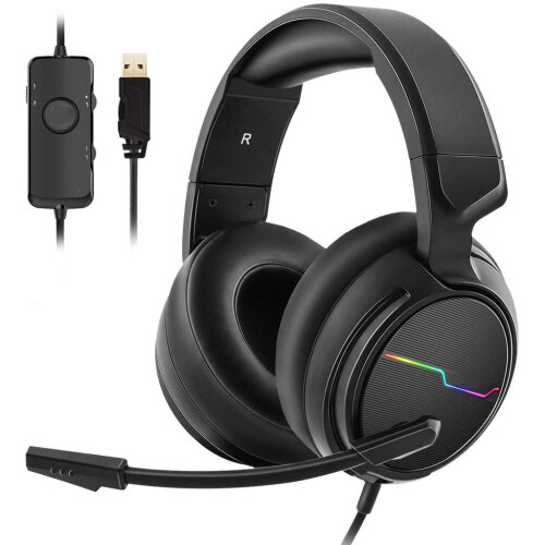 Βυθιστείτε στη δόξα του gaming! Ακουστικά USB για gaming με ήχο surround 7.1 για υπολογιστή,