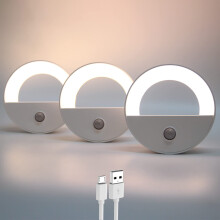 Bewegingssensorlamp, magnetische bevestiging en dimbaar, voor veilige en stijlvolle verlichting in huis (set van 2, warm wit)