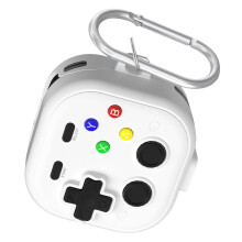 Travel Friendly Earbuds Case with Retro Handheld-White A