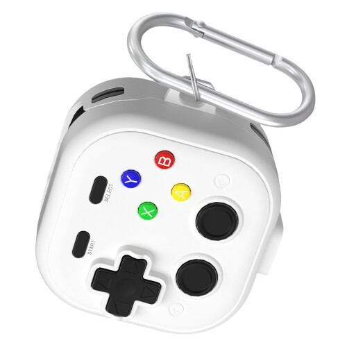 Travel Friendly Earbuds Case with Retro Handheld-White A
