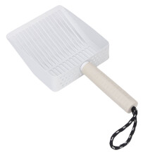 Edelstahl-Katzenstreuschaufel-Set Weiß 27,5 14 4 cm