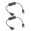 2 stuks USB A schakelbaar netsnoer USB-verlenging Inline-Zwart 1