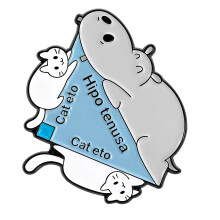 Playful Animal Brooch Adorable Hippo And Cats Stacking Designs