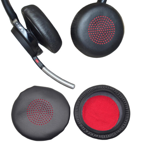 Coussinets d'oreille de-Maille rouge avec quelques ho 2