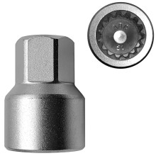Wheel Locking Nut Key 51 mm Thick-Walled, Silver