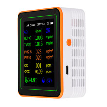12-in-1 Luftqualitätsmessgerät Weiß/Orange, 1200 mAh
