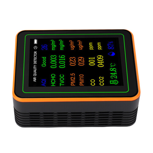 12-in-1 Luftqualitätstester 1200 mAh Schwarz/Orange