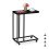 C-Shaped Side Table with Wheels, Metal and MDF 1