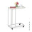 C-Shaped Side Table with Wheels, Metal and MDF 1