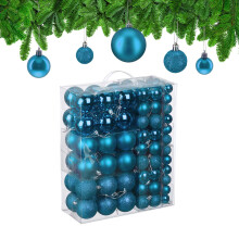 Conjunto de enfeites de árvore de Natal, 138 peças, fosco/brilhante/glitter