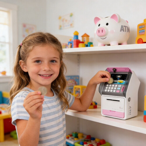 Interactive Children's Money Saving Box Realistic Face-Yellow 2