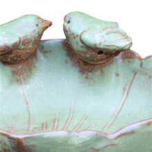 Bird Bath Bowl Large Leakproof Feeder Ceramic Bird Water Bowl Hydroponic Planter