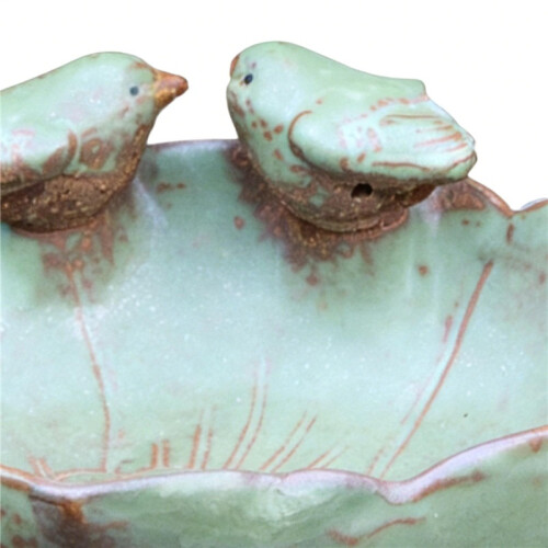 Bird Bath Bowl Large Leakproof Feeder Ceramic Bird Water Bowl Hydroponic Planter
