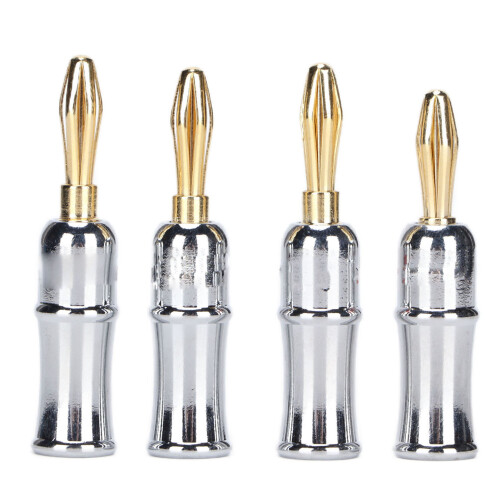 BA1462 4 pezzi di spine banane, 4 mm, oro, argento/nero 1