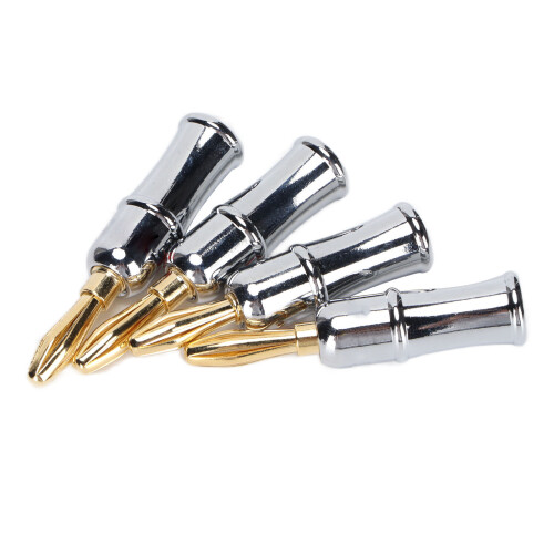 BA1462 4 pezzi di spine banane, 4 mm, oro, argento/nero 2