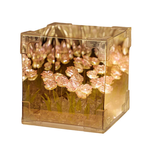 Rose Flower Night Light – Håndlaget akryllampe