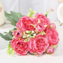 Bouquet Peony Síoda Saorga le haghaidh Bainise & Lá Vailintín