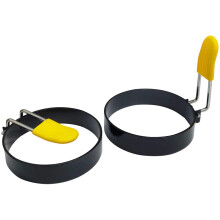 Lot de 2 anneaux à œufs de 7,6 cm (3 pouces) en acier inoxydable