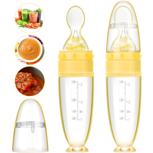 Kit com 2 Mamadeiras de Silicone para Bebê com Base de Ventosa